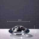 Axyaa Silver Geometric Arc Glass Vase for Home Decor and Flower Arrangements