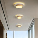 Axyaa Yellow Stone Round Ceiling Lights LED28w Wabi Sabi Walnut Wood 3000K/6000K