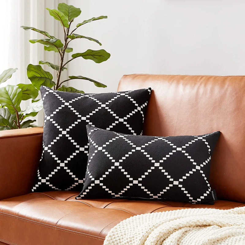 Velvet Geometric Cushion Cover for Sofa Nordic Decor by Axyaa