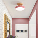 Axyaa Nordic Ceiling Lamps Wood Round for Indoor Lighting in Multiple Rooms