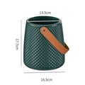 Axyaa Leather Handle Flower Vase Modern Nordic Style Plastic Pot