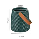 Axyaa Leather Handle Flower Vase Modern Nordic Style Plastic Pot