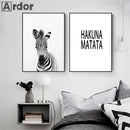 Nordic Kids Room Decor Art Print with HAKUNA MATATA Quotes by Axyaa