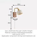 Axyaa French Vintage Wood Wall Lamps Nordic Ceramic LED Lighting
