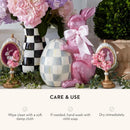 Axyaa Courtly Check Enamel Vase, Stylish Table Decor, Black-and-White Accent for Living Room