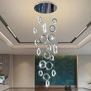 Axyaa Crystal Chandelier Stair Pendant Lamp Living Room Lighting