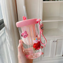 Axyaa Summer Lemon Cold Brew Plastic Straw Cup: Cute Large Capacity Drinking Water Cup