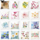 Axyaa Owl Floral Plant Pattern Printed Throw Pillow Cover