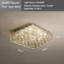 Axyaa Crystal Ceiling Lamp: High-end Modern Square Living Room Bedroom Light