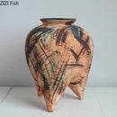 Retro Ceramic Vase by Axyaa: Oil Painting Graffiti Design for Aesthetic Floral Arrangements