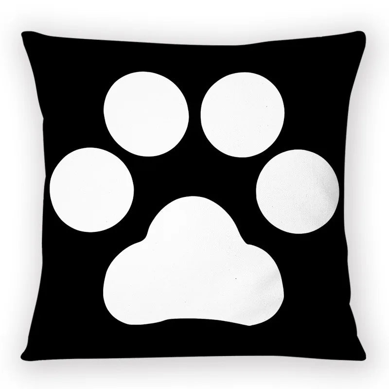 Axyaa Plaid Cat Paw Pillowcase Set