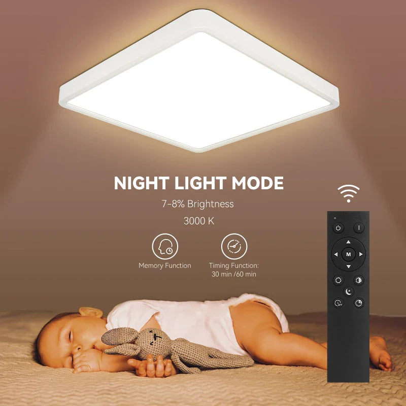 Dimmable LED Ceiling Lamp with Remote Control for Living Room by Axyaa