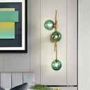 Axyaa 3-Head Blue Glass Ball Wall Lamp for Home Decor & Lighting