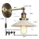 Axyaa White Glass LED Wall Sconce Vintage Industrial Wall Light