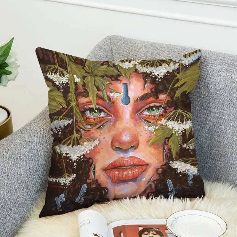 Axyaa 40x40 Jane Koluga Art Pillow Cover for Home Decor and Car Sofa Fall Theme