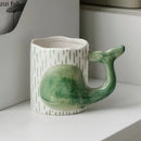 Axya Cartoon Dolphin Mug with Whale Tail Handle, Kids' Cute Fish Cup