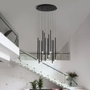Axyaa Nordic Spiral Staircase Pendant Lights - Black Villa Living Room Chandelier