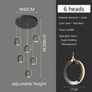 Axyaa Black Gold Chandelier Modern Minimalist Luxury Lighting for Duplex Staircase Lamp