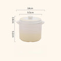 Axyaa Ceramic Soup Cup with Lid, Small Stew Pot for Steaming Eggs and Roasting, Waterproof