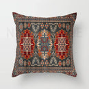 Axyaa Red Plush Moroccan Ethnic Sofa Cushion Cover -  Customizable 40x40 50x50 60x60