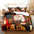 Axyaa Santa Snowman Christmas Quilt Cover Set - Double King Bedding