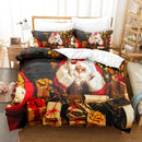 Axyaa Santa Snowman Christmas Quilt Cover Set - Double King Bedding