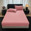 Axyaa Elastic Brushed Polyester Fitted Sheet Set + Pillowcase for Single Double Bed