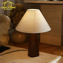 Axyaa Retro Solid Wood Table Lamp LED E27 Desk Light Home Decor
