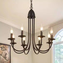 Axyaa Black Iron Chandeliers E14 Candle Light for Living Room Kitchen Bedroom