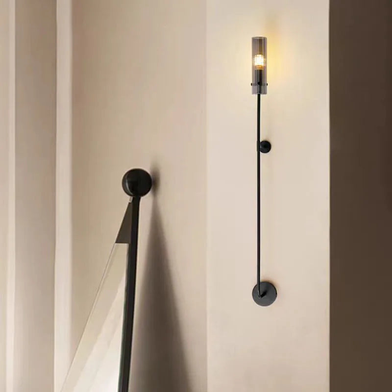 Axyaa Clear Glass E14 Wall Lamp for Foyer, Dining Room, Stairs