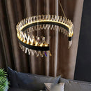 Axyaa Crystal Chandelier Dining Room Ceiling Light Luxury Pendant Lamp