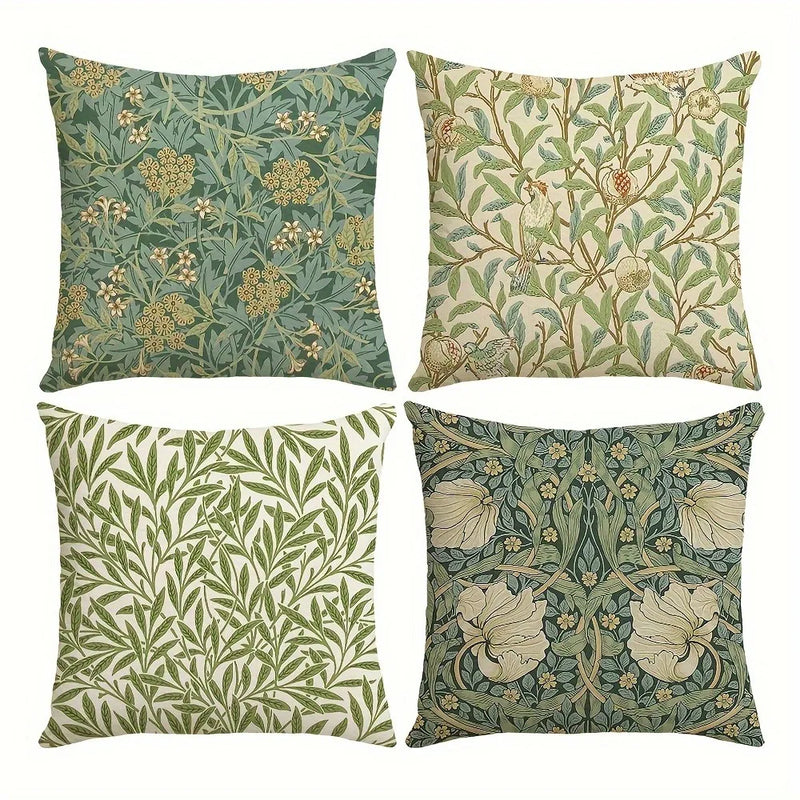 Axyaa Retro Plant Flower Pattern Pillowcase for Home Decor