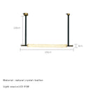 Axyaa Luxury Green Leather Belt Crystal Chandelier Pendant Lamp for Modern Dining Table