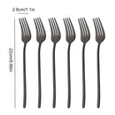 Axyaa 6Pcs Dinner Fork Set Stainless Steel Silverware Cutlery Mirror Flatware