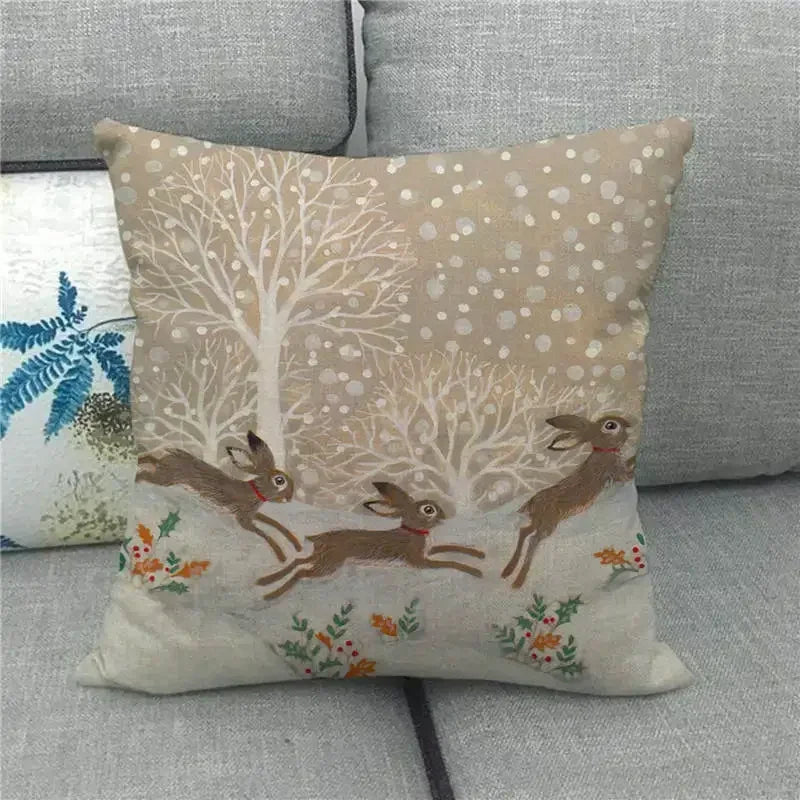 Easter Bunny Eggs Printed Pillow Covers 45x45cm - Axyaa Easter Decorations