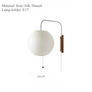 Axyaa Silk Fabric Spherical Wall Lamp - Italian Nordic Design, Japanese Style