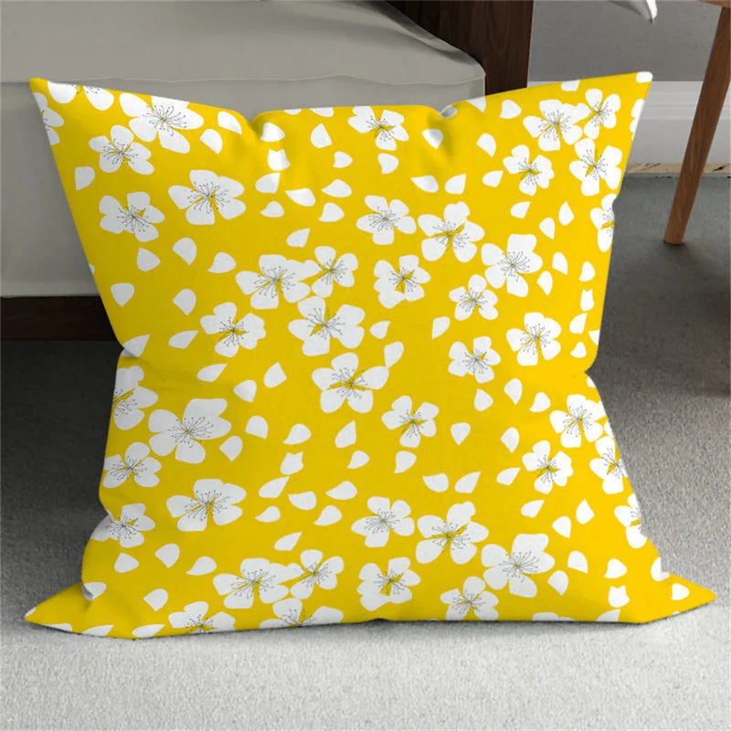 Axyaa Small Daisy Leaves Cushion Cover - Home Decor Pillowcases