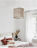 Axyaa Japanese Linen Chandelier: Handmade Retro Art Lamps for Restaurant, Bedroom, Bar Counter