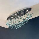 Axyaa Modern Crystal Chandelier Staircase Lighting for Living Room and Hotel Lobby