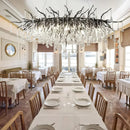 Axyaa Black Crystal Chandelier Water Drop Pendant Light LED