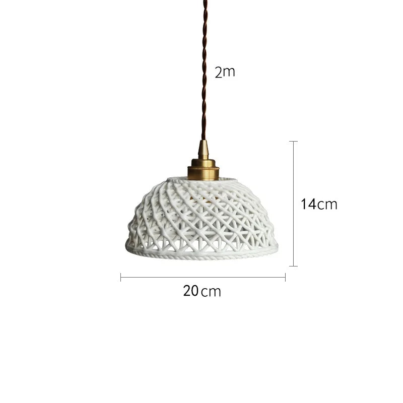 Axyaa Ceramic LED Pendant Lights: Modern Nordic Copper Hanging Lamp for Indoor Lighting