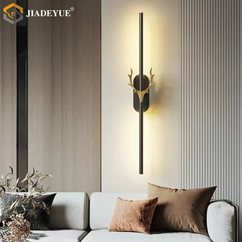 Axyaa Deer Horn LED Wall Lamp: Modern Staircase & Bedroom Decor Light