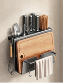 Axyaa Kitchen Knife Holder Wall Rack Chopsticks Organizer Hooks Storage Hanger