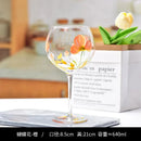 Axyaa Large Crystal Glass Hand-Painted Floral Goblet Red Wine Glass - Chinese Antique Style