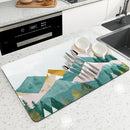 Axyaa Diatom Mud Kitchen Drain Pads: Absorbent Tableware Draining Mat for Bowls, Plates, Coffee Machine