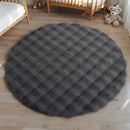 Axyaa Round Rabbit Fur Carpet: Soft Fluffy Rug for Home Decor & Kids Room