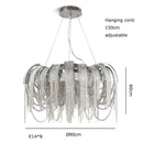 Axyaa Postmodern Tassel Chain LED Floor Lamp Gold/Silver Luxury for Living Room