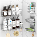 Axyaa Stainless Steel Triangle Double Layer Shelf - Space Saving Bathroom Kitchen Corner Storage