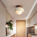 Axyaa Wind Yellow Cave Stone Ceiling Light, Small Retro Round Entrance Light