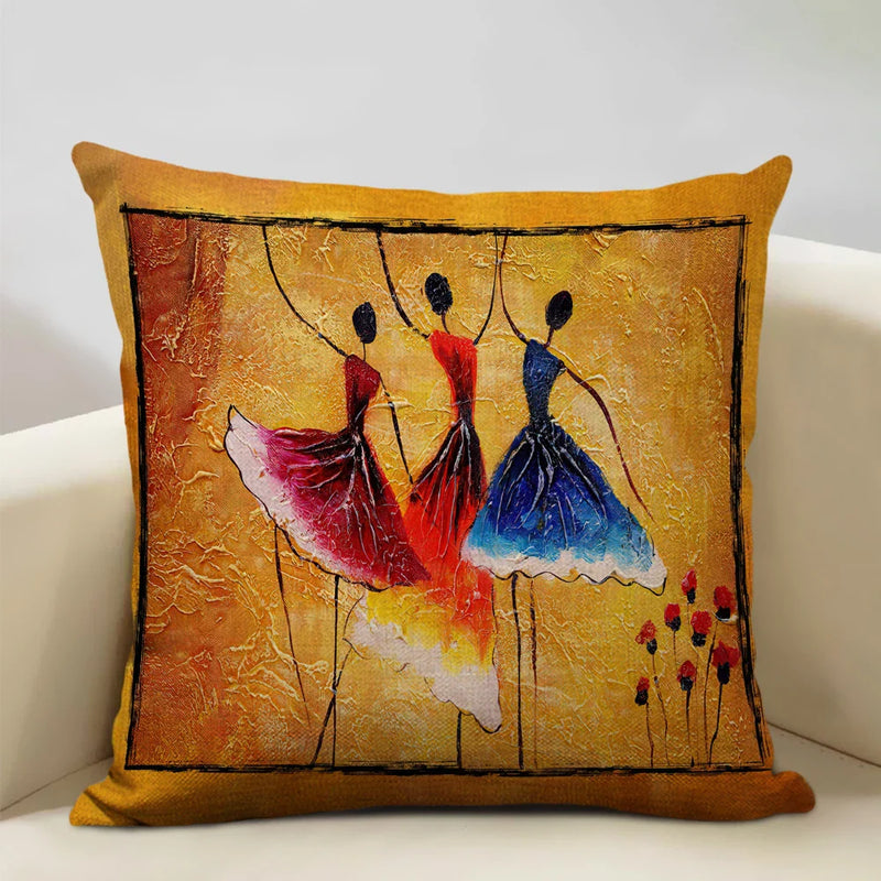 Axyaa African Woman Ethnic Cushion Cover 45x45cm